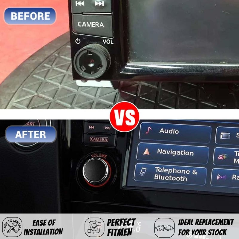 OICCTBF Radio Knob Button Volume Stereo Tuner Power Connect, Stereo Audio Volume Radio Tuner Control Switch Knob Ring for Nissan Qashqai, Juke - Image 4